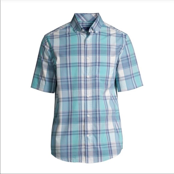 George Other - 🆕George Men’s Plaid Poplin Short Sleeve Shirt